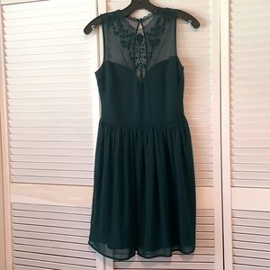 Zara High Neck Beaded Embroidered Dress